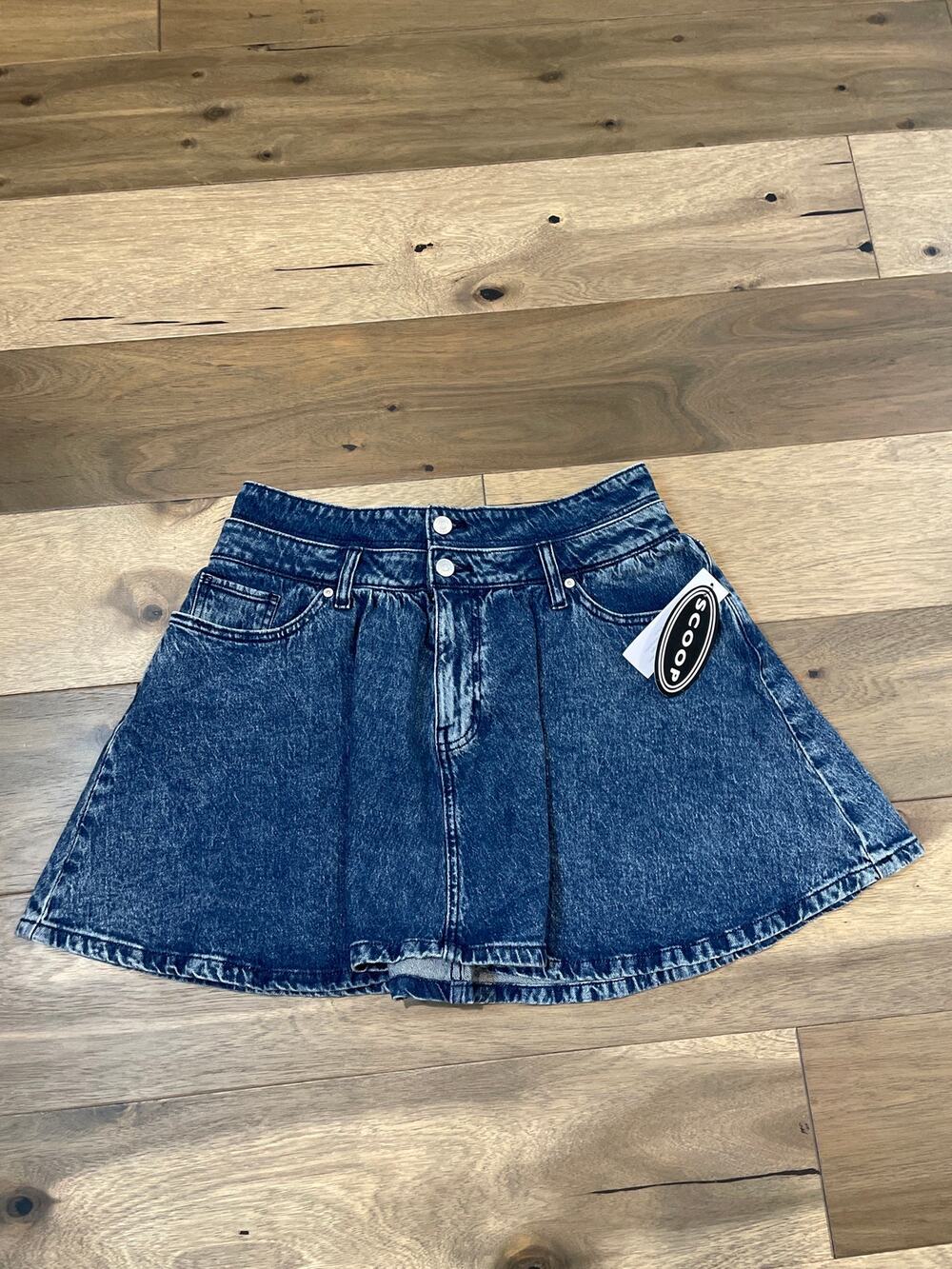 Scoop 80s Style Mini Jean Skirt Size 4 Blue Acid Wash Cotton